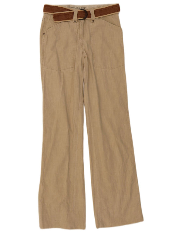 Calça casual feminina Murphy & Nye Bootcut W26 L31 algodão bege