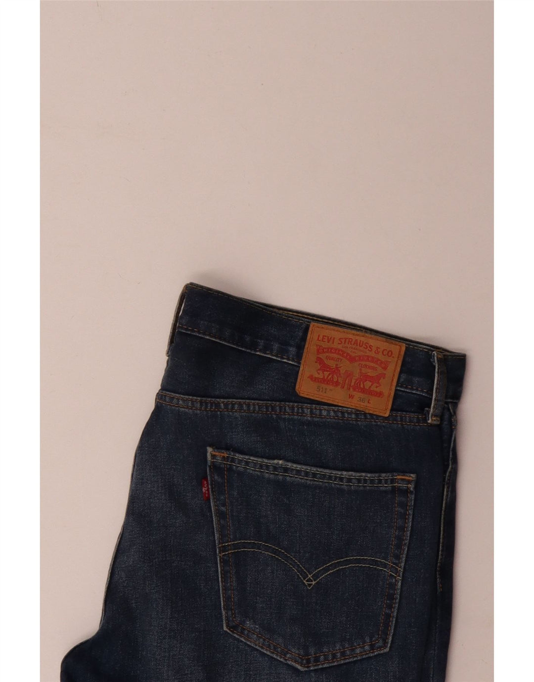 Levi's Herre 511 Distressed Denim Shorts W36 Large Blue Cotton
