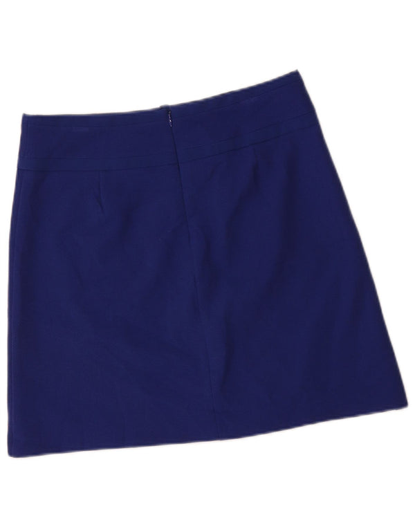 Marks & Spencer Damen Minirock UK 10 Small W30 Blau Polyester