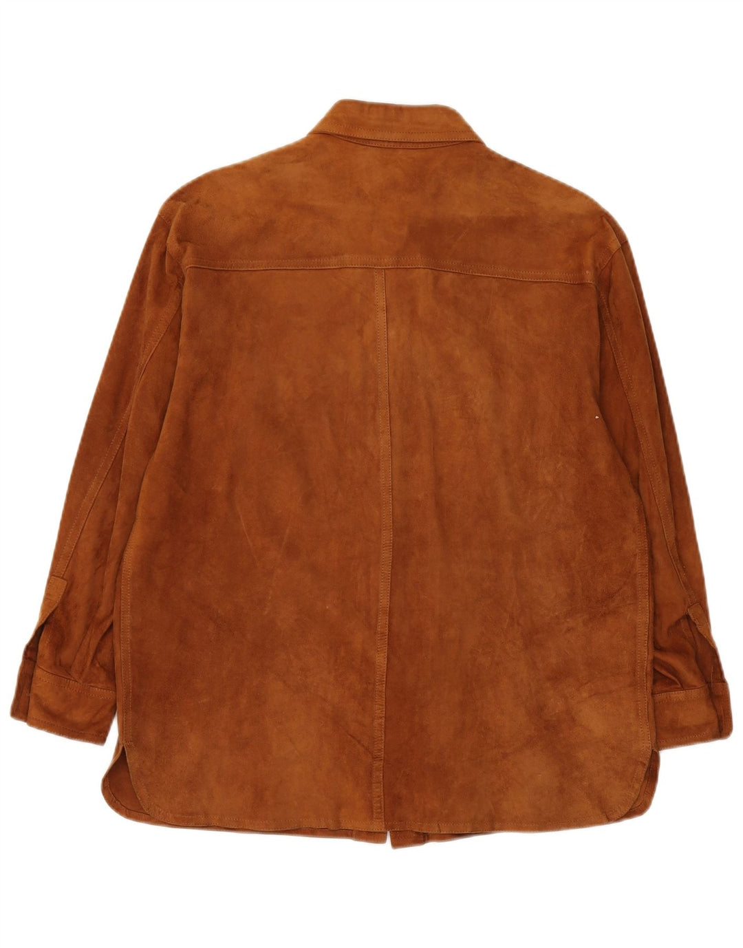 Vintage Mujer Sobrecamisa Ante Camisa IT 42 Marrón Medio