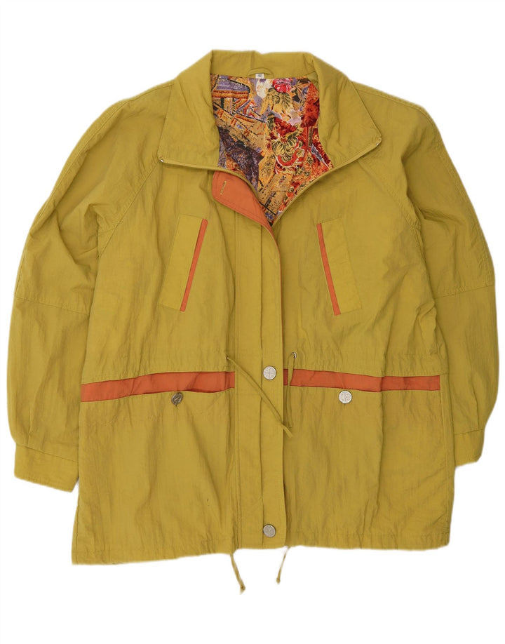 Vintage Womens Oversized Windbreaker Jacket EU 42 Large Yellow Polyamide