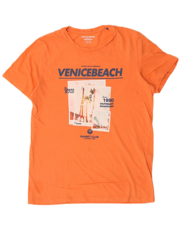 Jack & Jones T-Shirt Graphique Homme Grand Orange Coton
