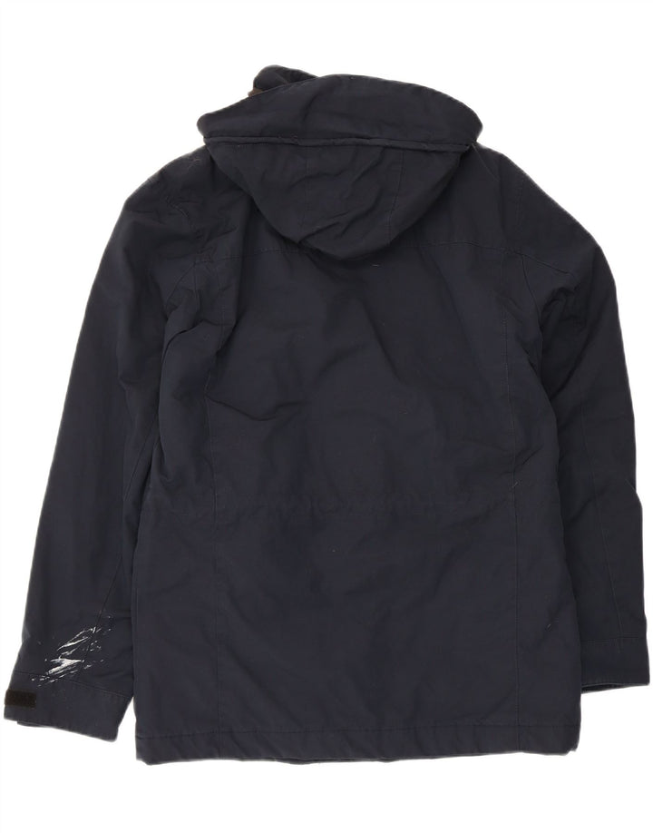 MARKS & SPENCER Mens Hooded Parka Jacket UK 36 Small Navy Blue