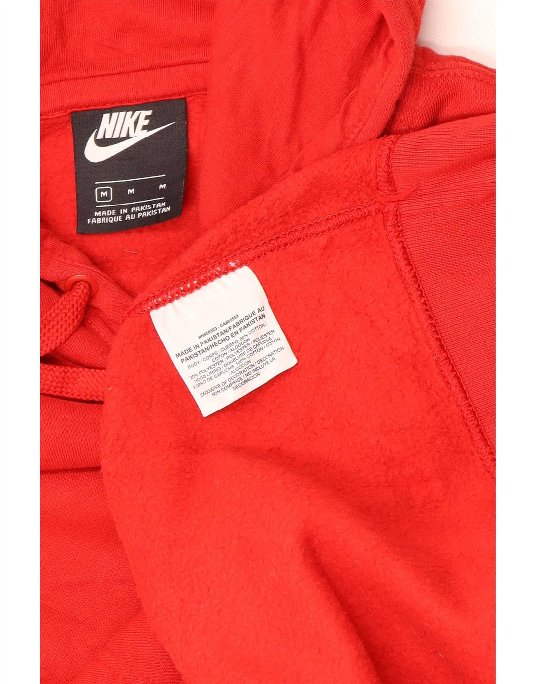 Nike Mens Hoodie Jumper Medium Red Polyester