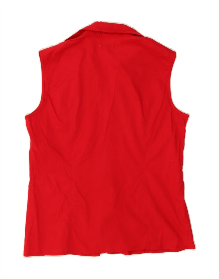 DACK'S Womens Sleeveless Shirt Blouse UK 18 XL Red Vintage Dack's and Second-Hand Dack's from Messina Hembry 