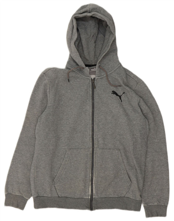 Felpa con Cappuccio da Uomo Puma con Cerniera Piccola Grigio Screziato