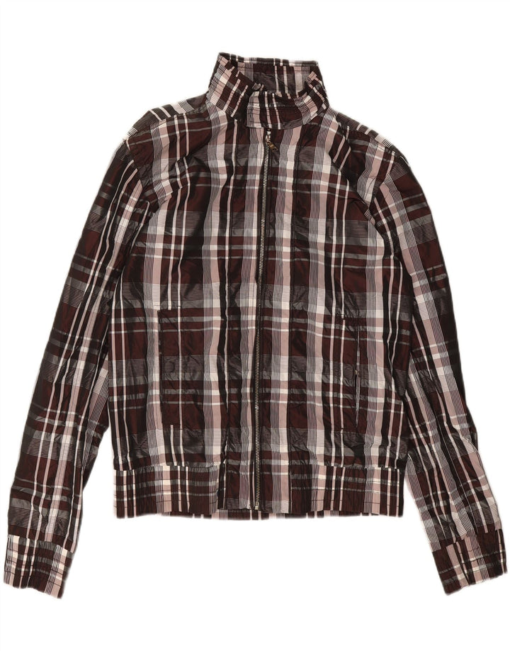 Zara Mens Bomber Jacket UK 38 Medium Multicoloured Check Nylon