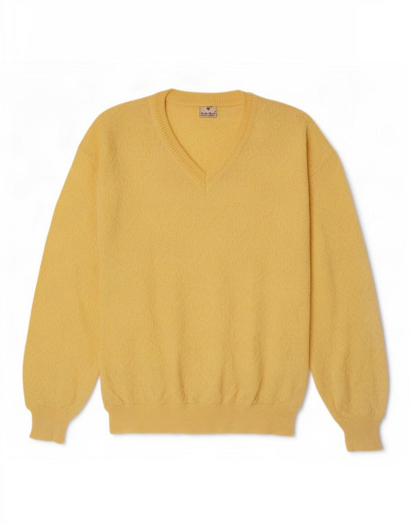 Maglione da uomo con scollo a V vestibilità ampia Adler IT 50 Giallo medio geometrico