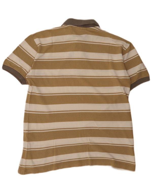 North Sails Mens Polo Shirt XL Beige Striped Cotton