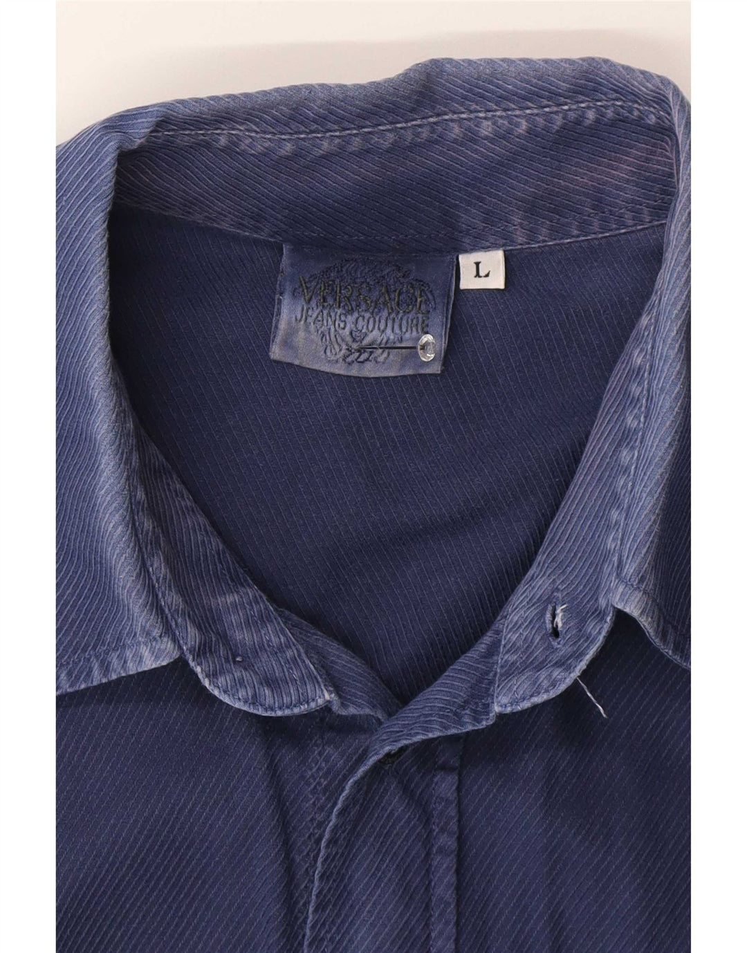 Versace Chemise Homme Large Bleu Marine Coton