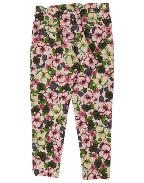 M&Co Dame Slim Chino Bukser UK 10 Small W28 L26 Multicolored Floral