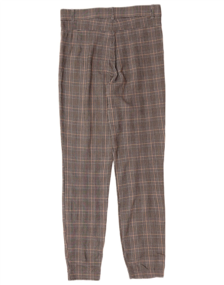 Zara Dame Slim Casual Bukser Medium W28 L28 Grå Houndstooth Viscose