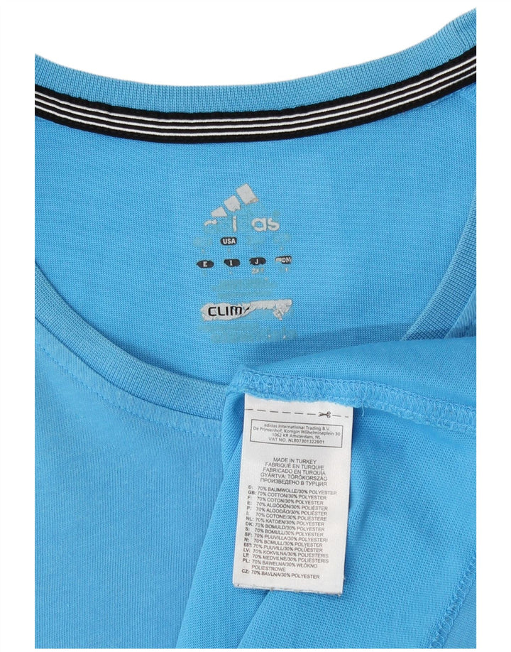 Adidas Mens Climalite T-Shirt Top Large Blue Cotton
