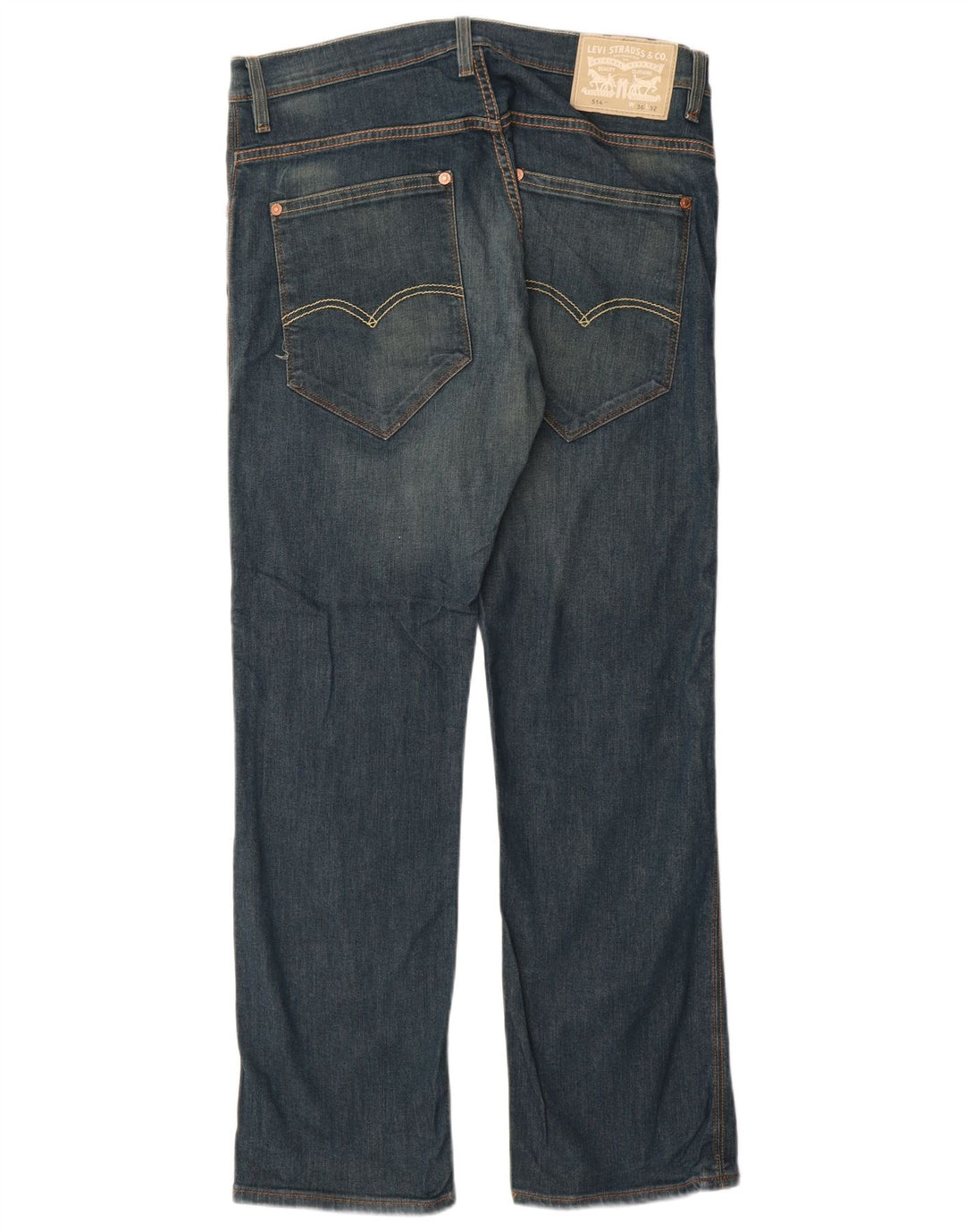 Levi's Mens 514 Straight Jeans W36 L32 Blue Cotton