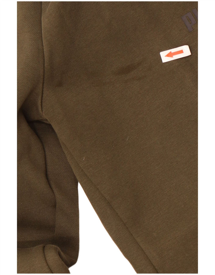 Puma Mens Tracksuit Trousers Joggers Medium Khaki Cotton