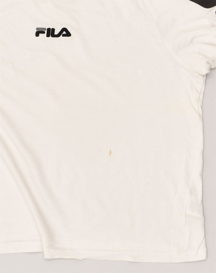 FILA Boys Graphic T-Shirt Top 10-11 Years White Cotton | Vintage Fila | Thrift | Second-Hand Fila | Used Clothing | Messina Hembry 