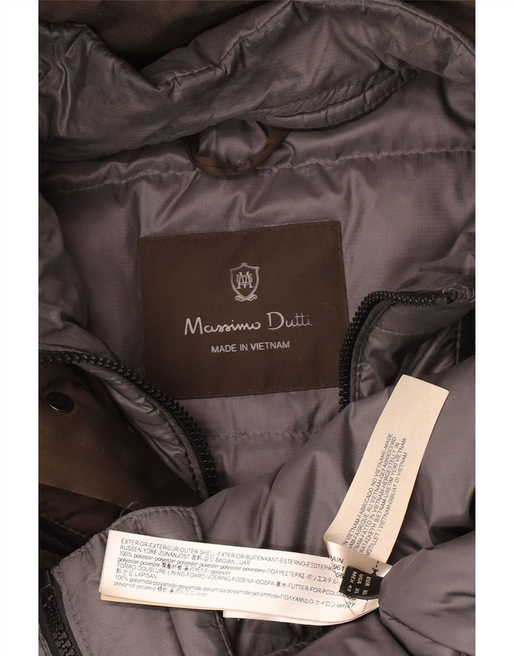 Massimo Dutti Herren Wattierte Jacke UK 42 XL Braun Polyester