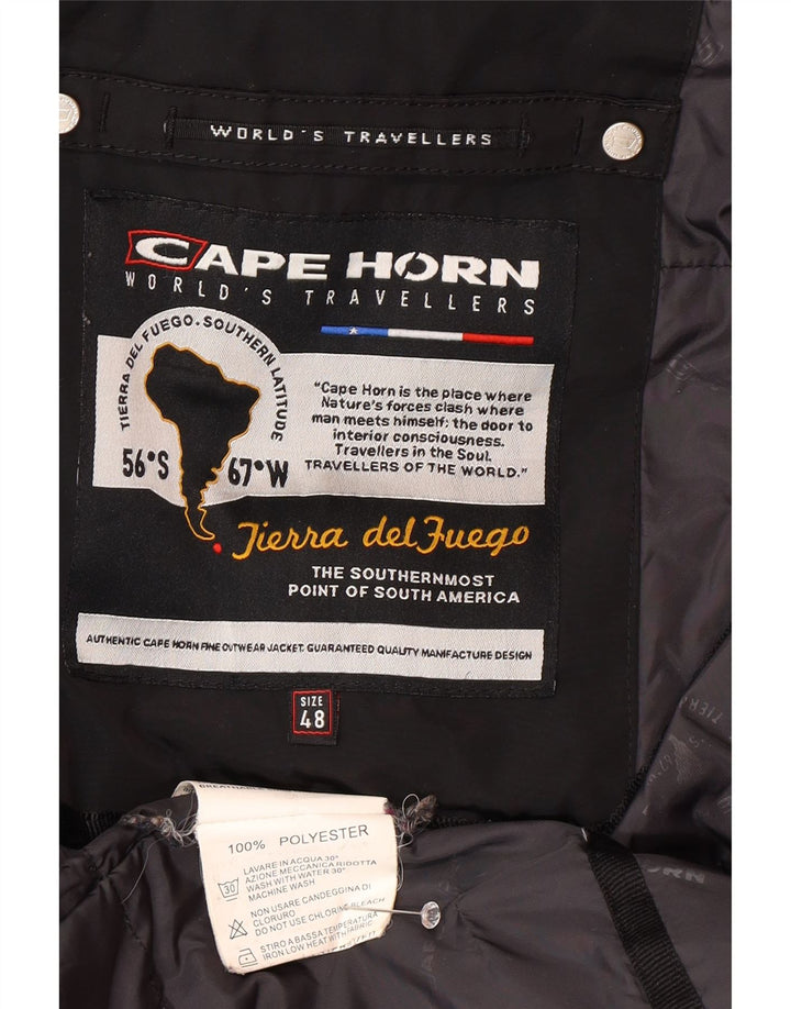 Cape Horn Herre Hooded Windbreaker Coat IT 48 Medium Sort Polyester