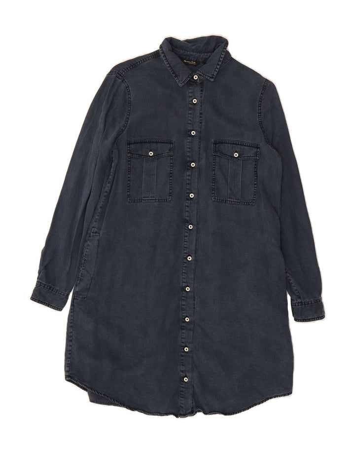MASSIMO DUTTI Womens Oversized Denim Dress EU 36 XS Navy Blue Lyocell Vintage Massimo Dutti and Second-Hand Massimo Dutti from Messina Hembry 
