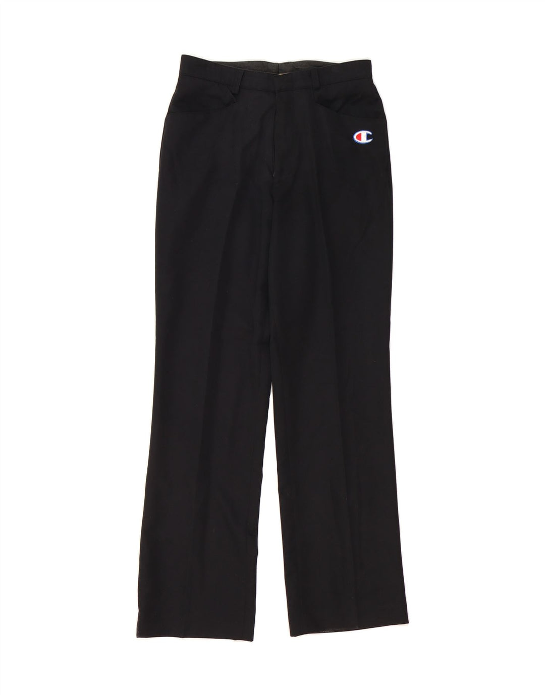 CHAMPION Mens Straight Casual Trousers Small W28 L31 Black Polyester Vintage Champion and Second-Hand Champion from Messina Hembry 