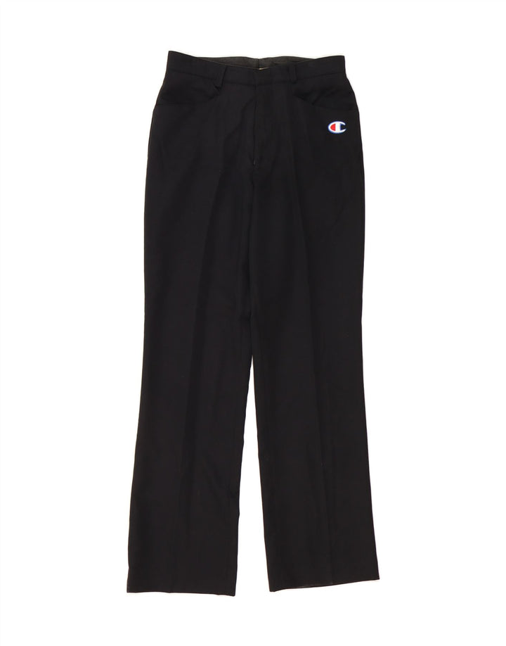 CHAMPION Mens Straight Casual Trousers Small W28 L31 Black Polyester Vintage Champion and Second-Hand Champion from Messina Hembry 