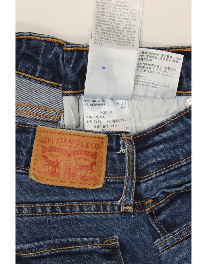 LEVI'S Womens 711 Skinny Jeans W29 L34 Blue Lyocell