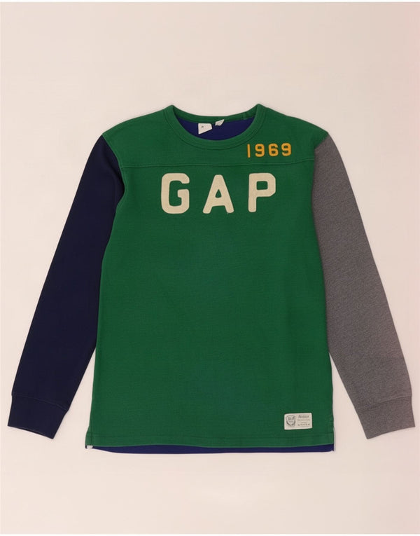 Top grafico da ragazzo Gap manica lunga 14-15 anni 2XL Colourblock multicolore