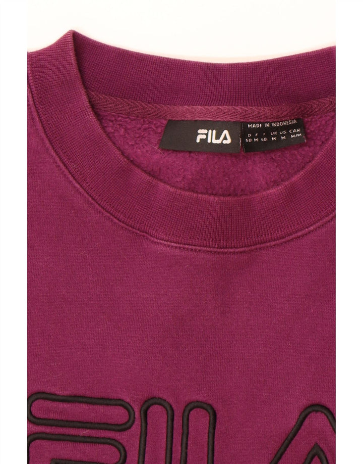 FILA Mens Graphic Sweatshirt Jumper Medium Purple Cotton