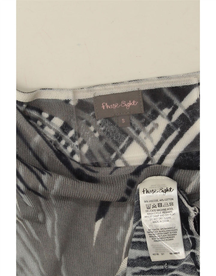 PHASE EIGHT Womens Oversized 1/2 Sleeve Blouse Top UK 10 Small Grey Floral