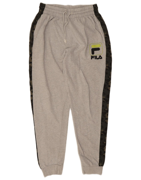 Fila Mens Tracksuit Trousers Joggers Medium Grey Camouflage Cotton