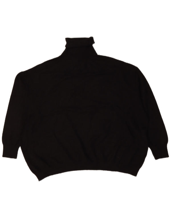 Zara Dame Oversized Roll Neck Jumper Sweater UK 14 Medium Black Viscose