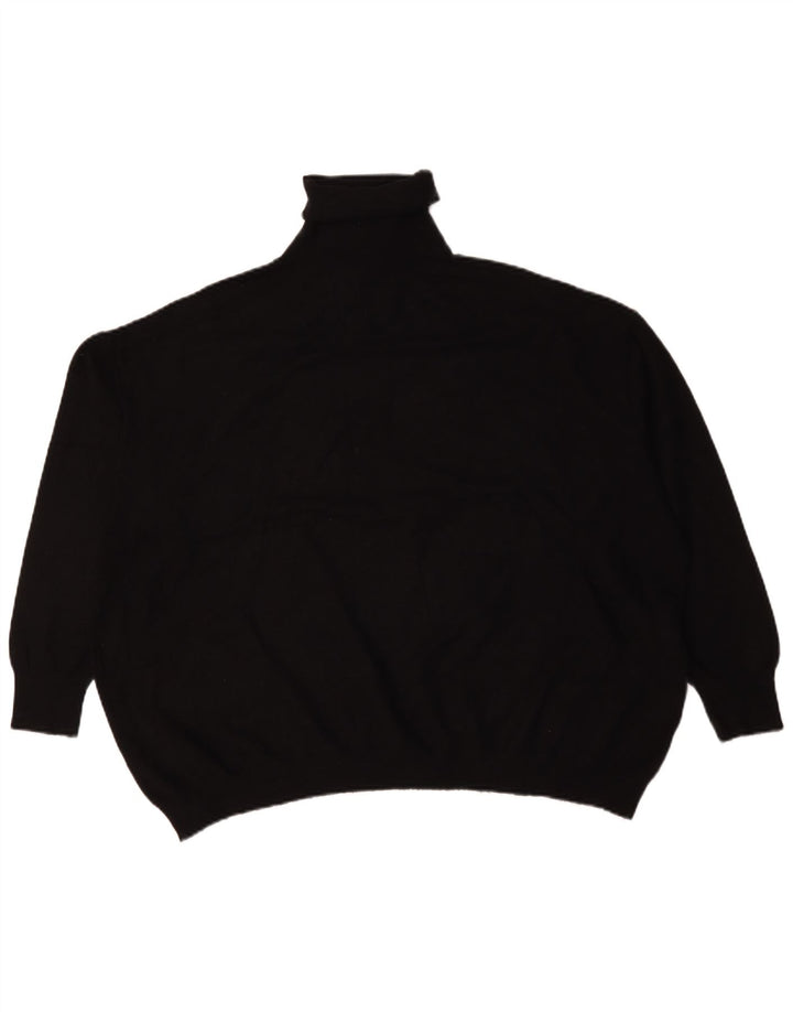 Zara Dame Oversized Roll Neck Jumper Sweater UK 14 Medium Black Viscose