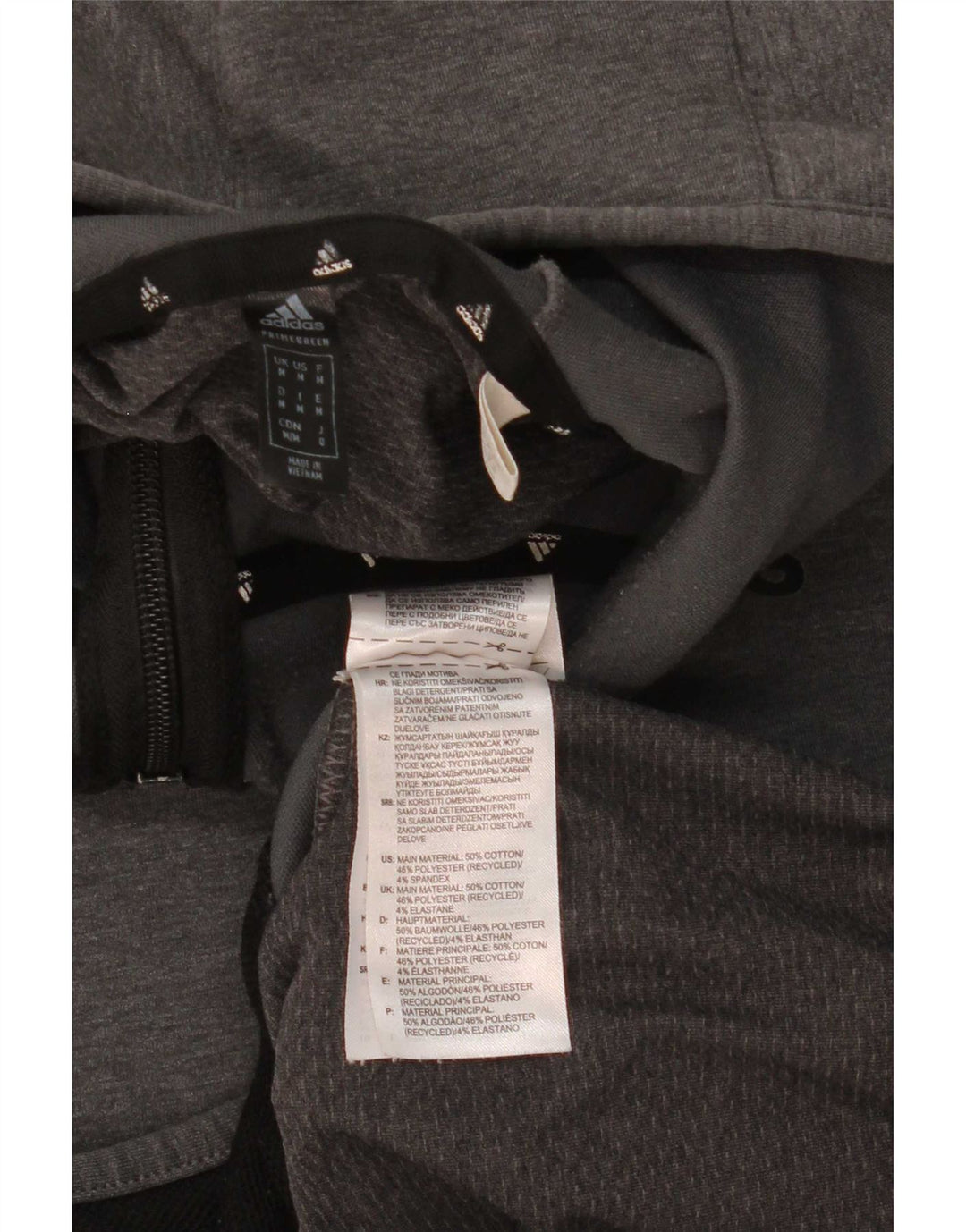 Adidas Pull à capuche zippé pour homme en coton gris moyen