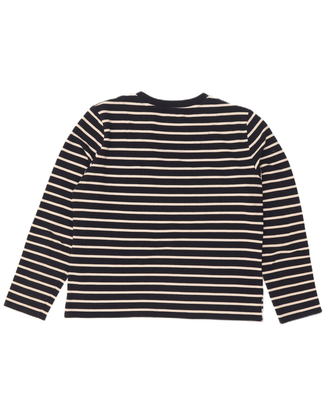 Superdry Womens Oversized Top Long Sleeve UK 10 Small Navy Blue Striped
