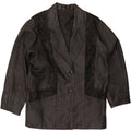 VINTAGE Womens Leather Jacket UK 16 Large Black Floral Vintage Vintage and Second-Hand Vintage from Messina Hembry 
