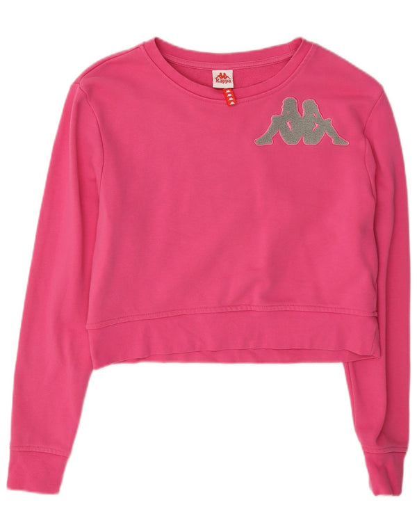 Kappa Womens Crop Graphic Sweatshirt Pullover UK 10 Small Pink