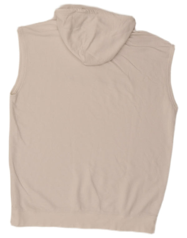 Champion Mens Graphic Sleeveless Hoodie Jumper 2XL White Cotton