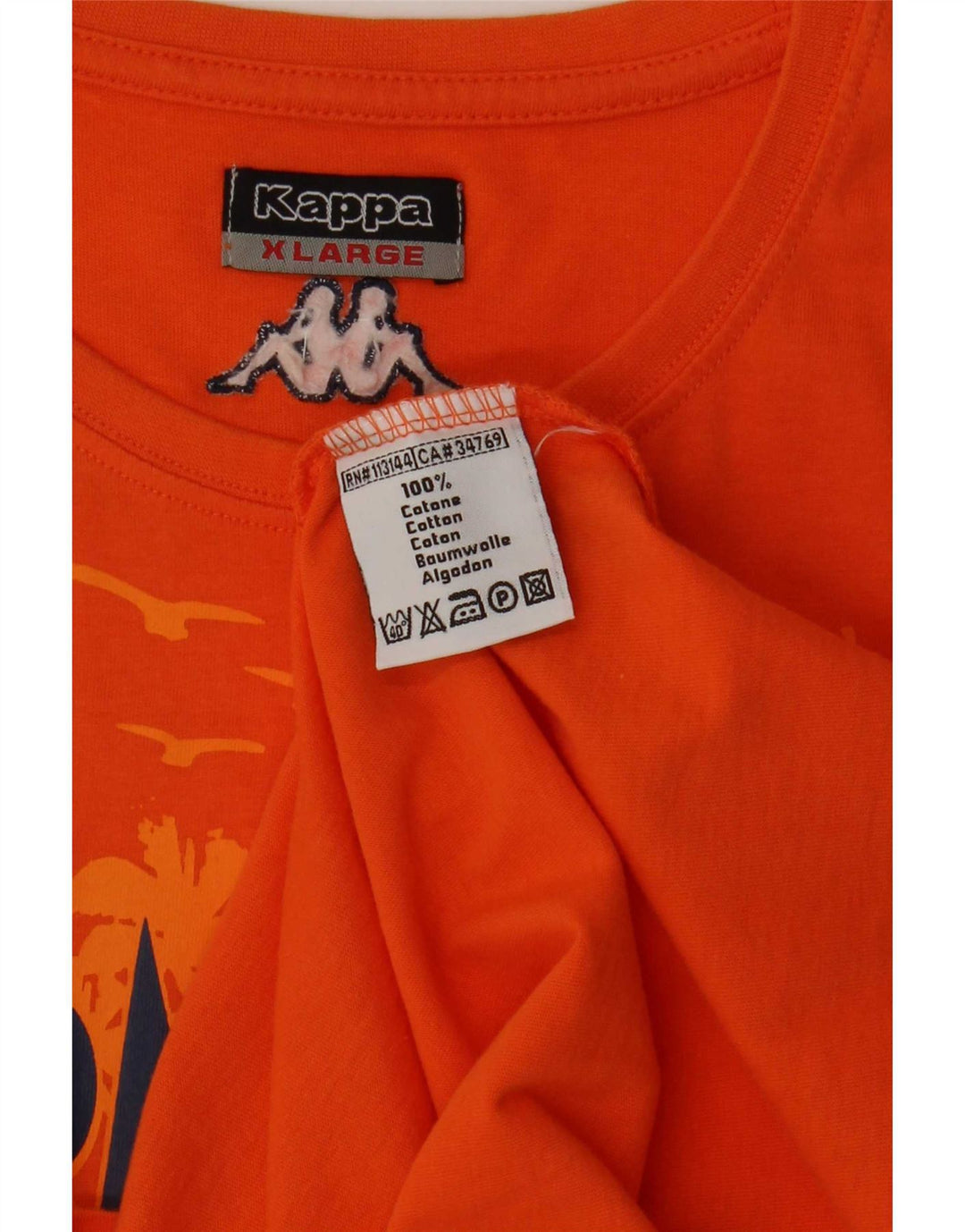 Kappa Débardeur Graphique Homme XL Orange Coton