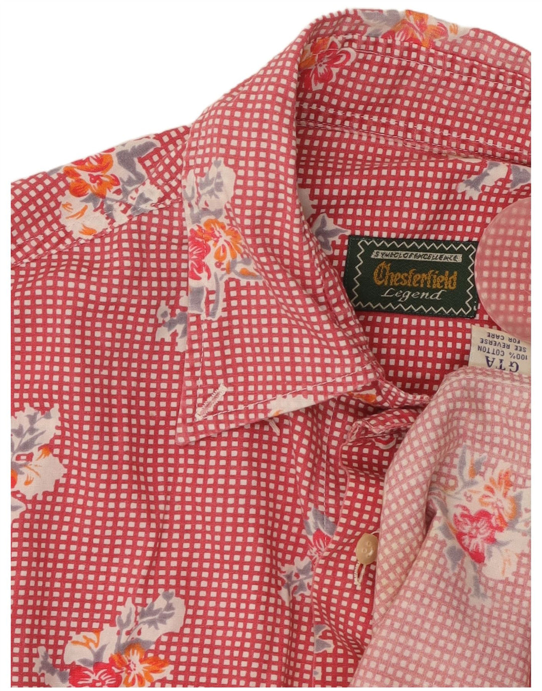 Chesterfield Mens Shirt XL Red Floral Cotton