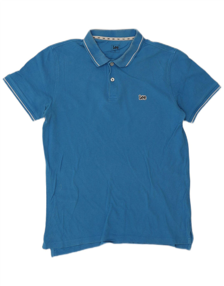 Lee Herren-Poloshirt, kleine blaue Baumwolle
