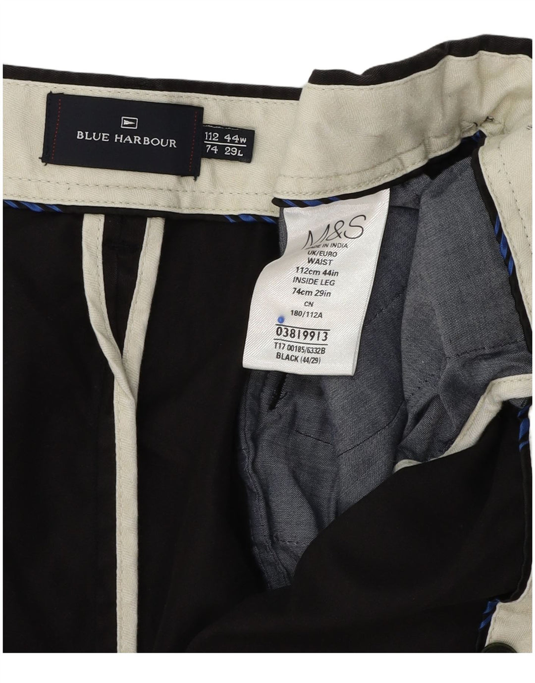 Marks & Spencer Herre Blue Harbor Regular Fit Chinobukser W44 L29 Sort