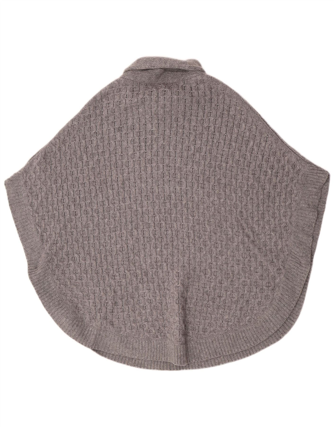 Damski sweter poncho Massimo Dutti z szalowym dekoltem, UK 14, średnia szara wełna