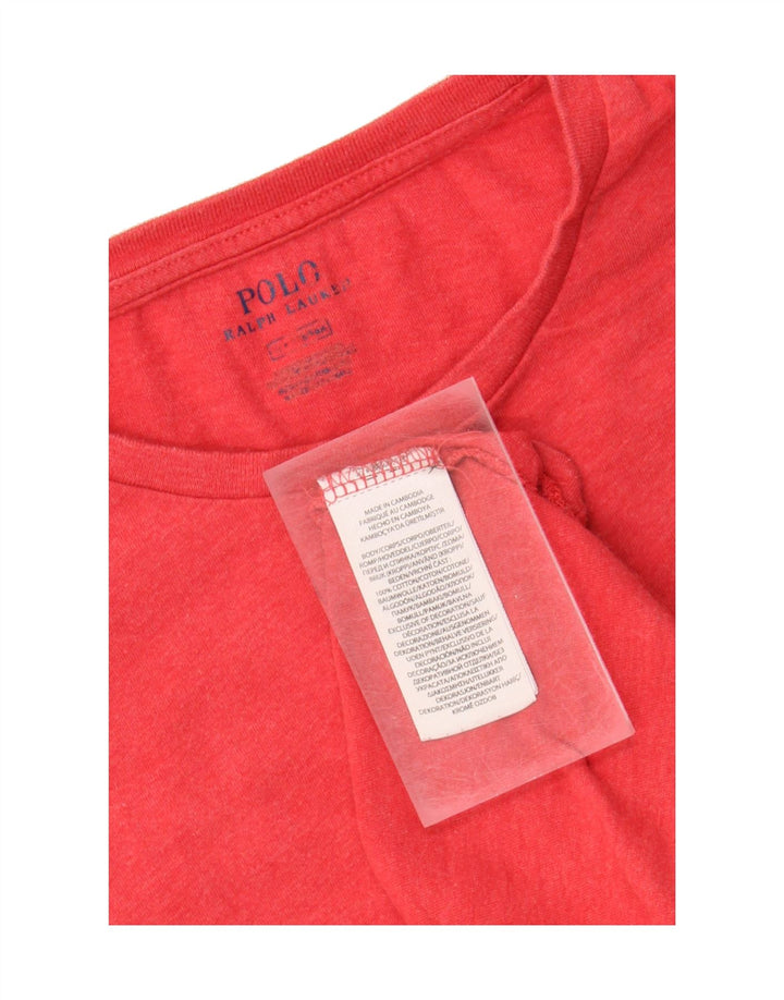POLO RALPH LAUREN Mens Top Long Sleeve Medium Red Cotton Vintage Polo Ralph Lauren and Second-Hand Polo Ralph Lauren from Messina Hembry 