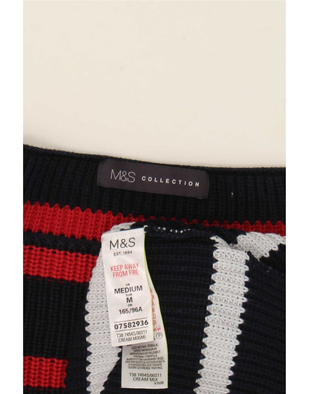 Marks & Spencer Pull col bateau pour femme UK 14 Medium Multicolore
