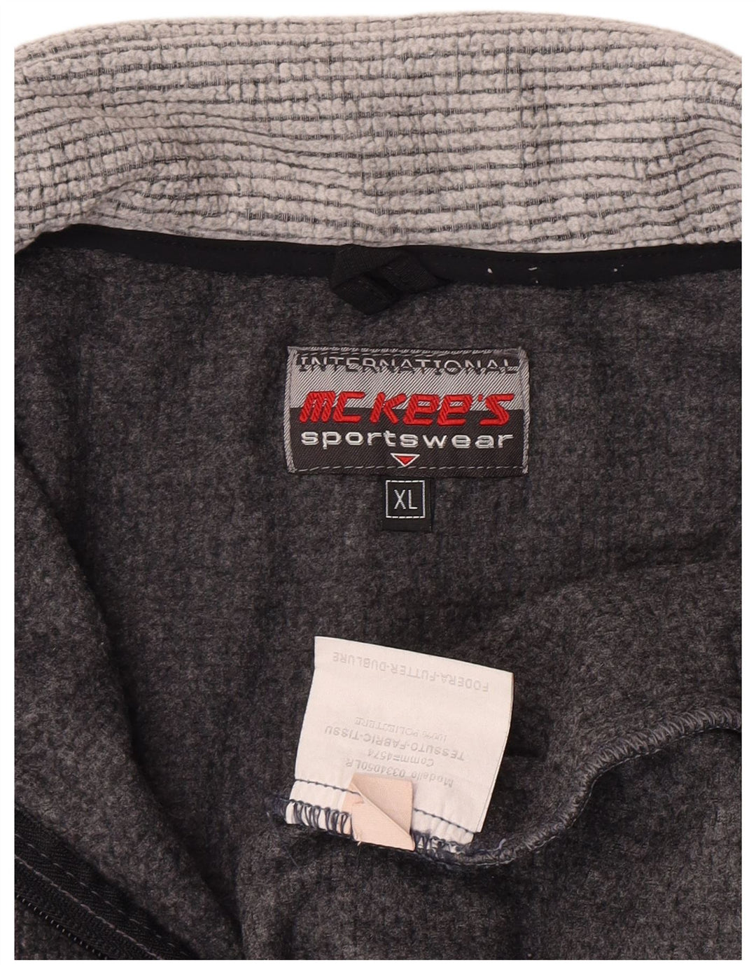 MC Kee's Mens Zip Neck Fleece Jumper XL Grey Colourblock Polyester