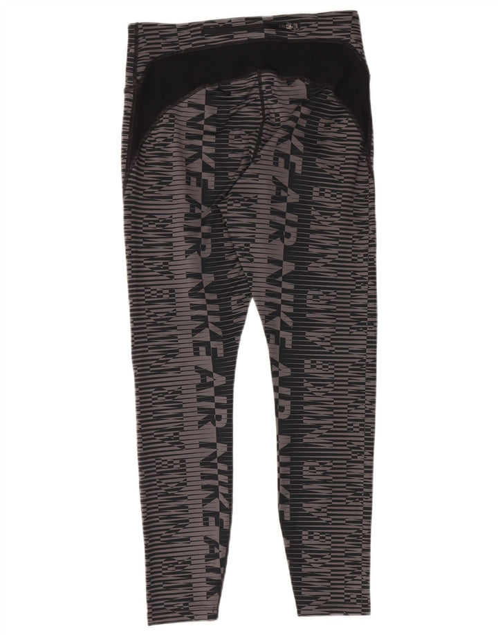 Nike Womens Air Graphic Tracksuit Trousers UK 14 Medium Grey Geometric