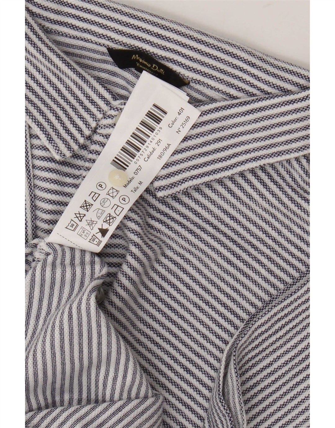 Massimo Dutti Polo Homme Bleu Moyen En Coton À Fines Rayures
