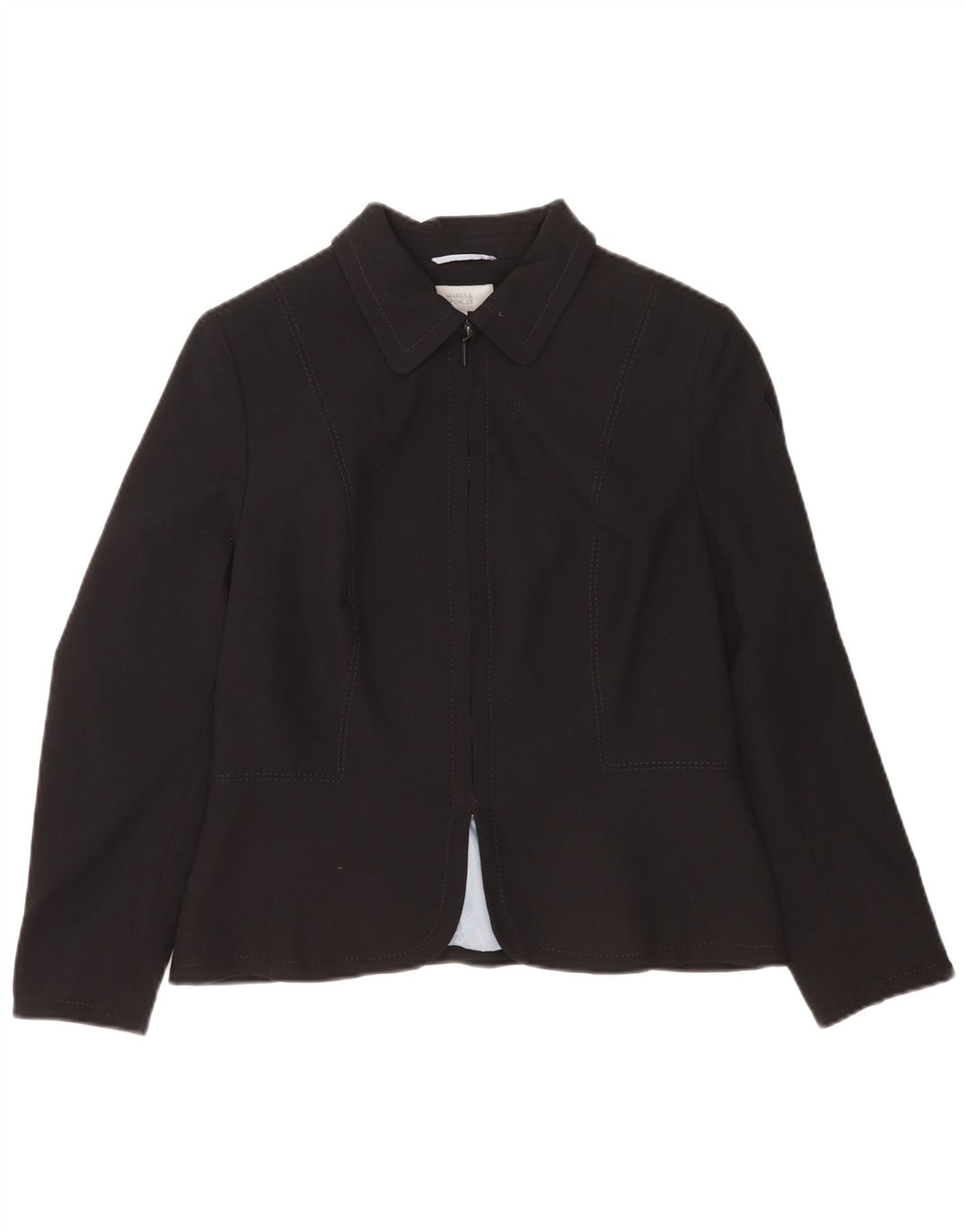 Jachetă pentru femei Marks & Spencer Petite cu fermoar complet UK 14 Medium Black