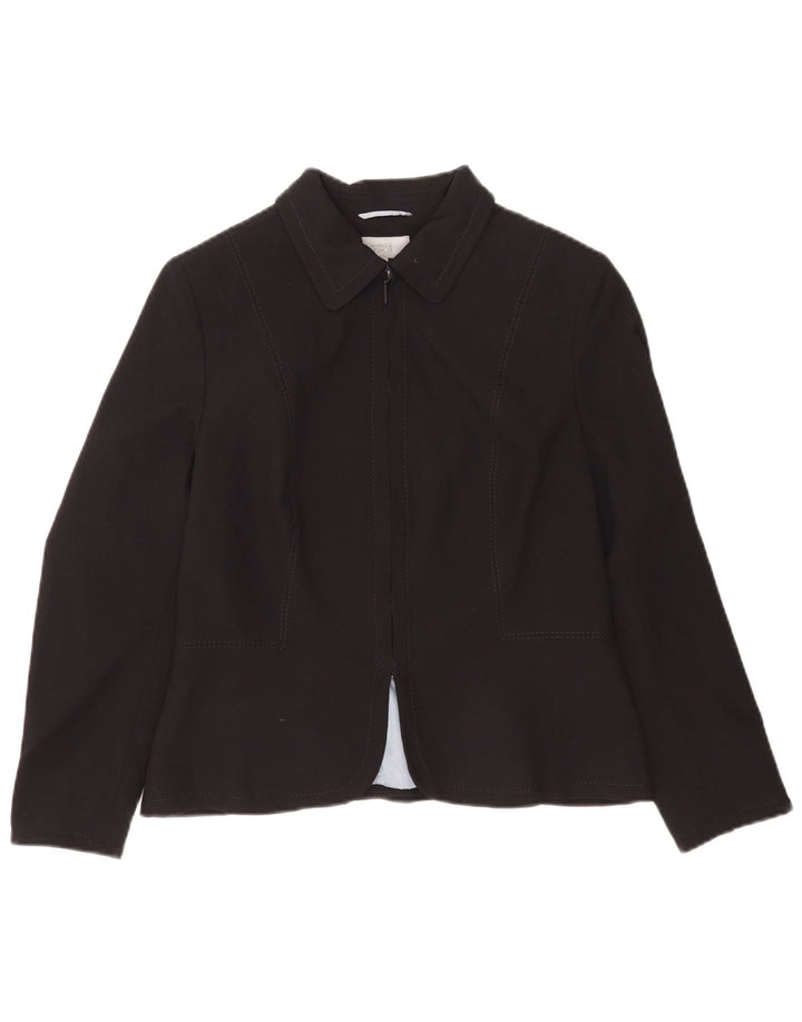 Jachetă pentru femei Marks & Spencer Petite cu fermoar complet UK 14 Medium Black