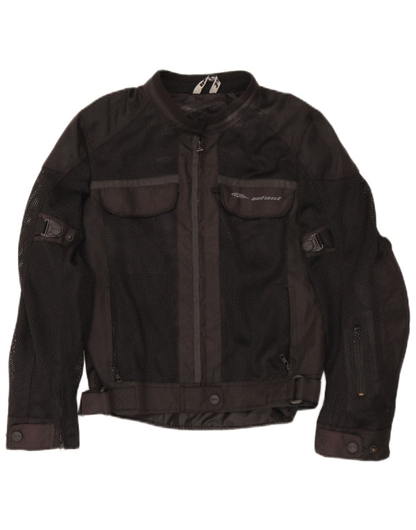Befast Womens Motorstyle Graphic Racer Jacket UK 14 Medium Black Polyester